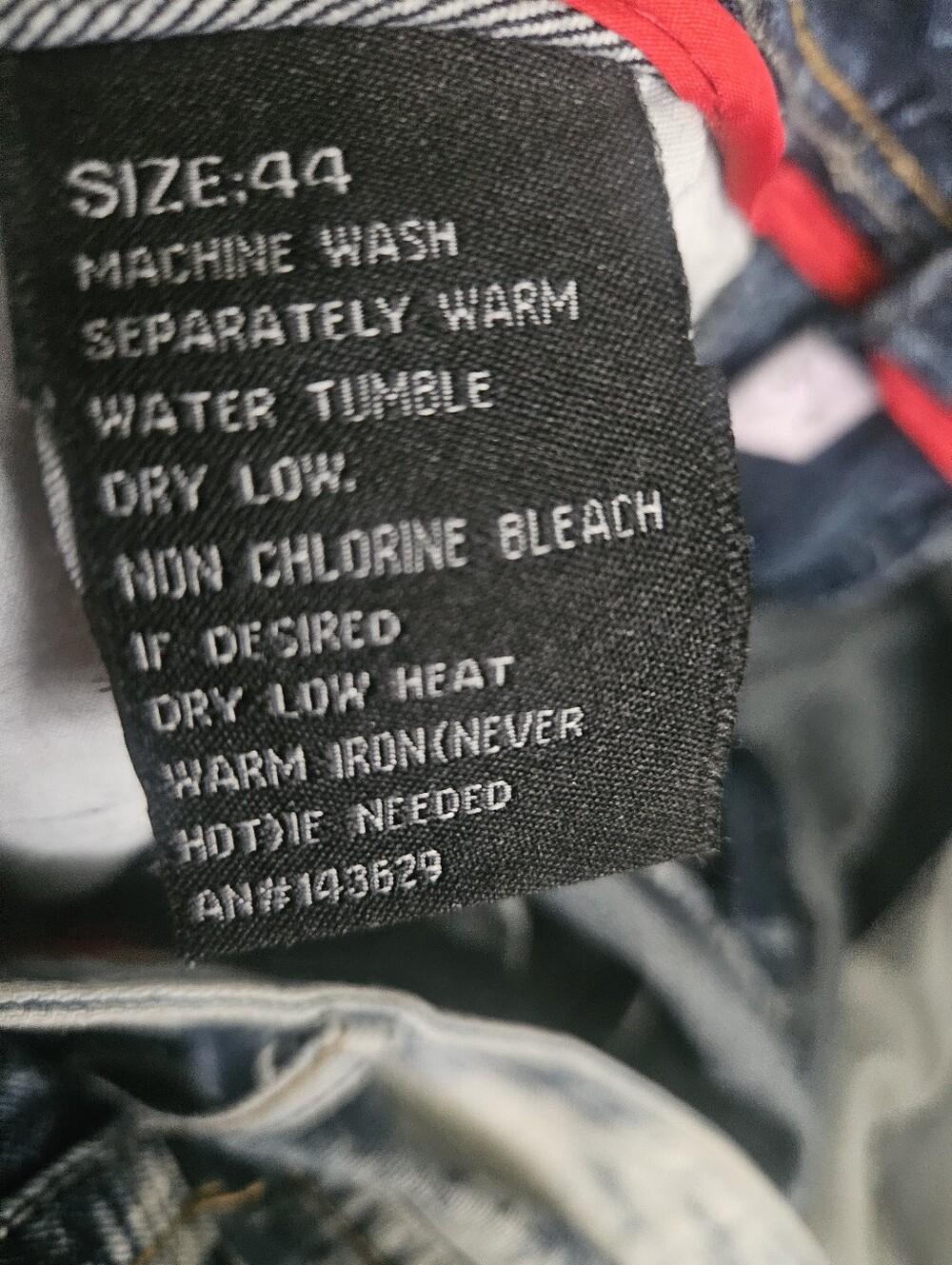 Men’s Distressed Acid-Wash Jeans - Blue/White - Picture 3 of 3